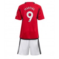 Manchester United Anthony Martial #9 Domáci Detský futbalový dres 2023-24 Krátky Rukáv (+ trenírky)